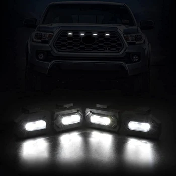 4ШТ светодиодных передних фонарей для Toyota Tacoma Raptor TRD Off Road Sport 2020 2021 Внешняя лампа для гриля, белый свет