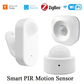 Tuya ZigBee/WiFi PIR Датчик Движения Беспроводной Инфракрасный Детектор Безопасности Детектор Охранной Сигнализации С Держателем Smart Life APP Control