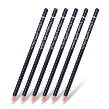 Набор из 6 белых карандашей-ластиков Prmeium Идеально подходит для рисования эскизов цветными карандашами, угольными карандашами, рисунками