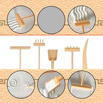 Набор инструментов для рукоделия в стиле дзен, Детский набор мини-инструментов для рисования песком, игрушка-песочница, Набор грабель для рисования песком