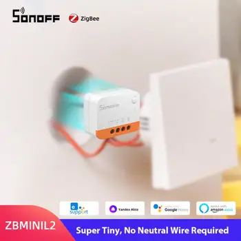 Новый SONOFF ZBMINI-L2 Zigbee 3.0 Mini Smart Switch eWeLink App 2-полосное управление Без необходимости нейтрального провода Поддержка Alexa Google Home Alice