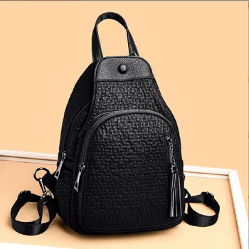 Новый модный дизайнерский женский рюкзак из высококачественной кожи с кисточками, сумки через плечо большой емкости, школьная сумка, сумки для путешествий, рюкзаки