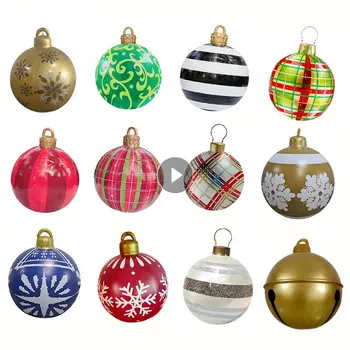 Рождественский Декоративный воздушный шар 60 см на открытом воздухе с забавной печатью Надувной Игрушечный мяч из ПВХ Поделки Подарки Украшения для Рождественских шаров для вечеринок