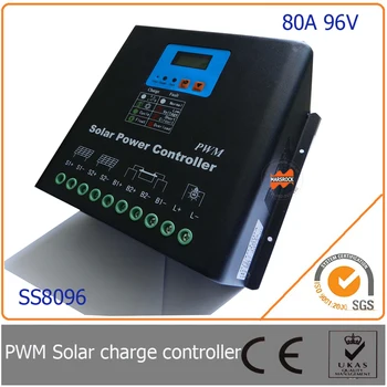 Солнечный контроллер заряда 80A 96V PWM со светодиодным и ЖК-дисплеем, Напряжение автоматической идентификации, конструкция MCU с отличной производительностью