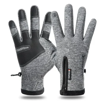 Теплые перчатки для бега, спортивные перчатки на весь палец, Ветрозащитные, водонепроницаемые, теплые, нескользящие Перчатки для велоспорта и бега трусцой с сенсорным экраном, унисекс